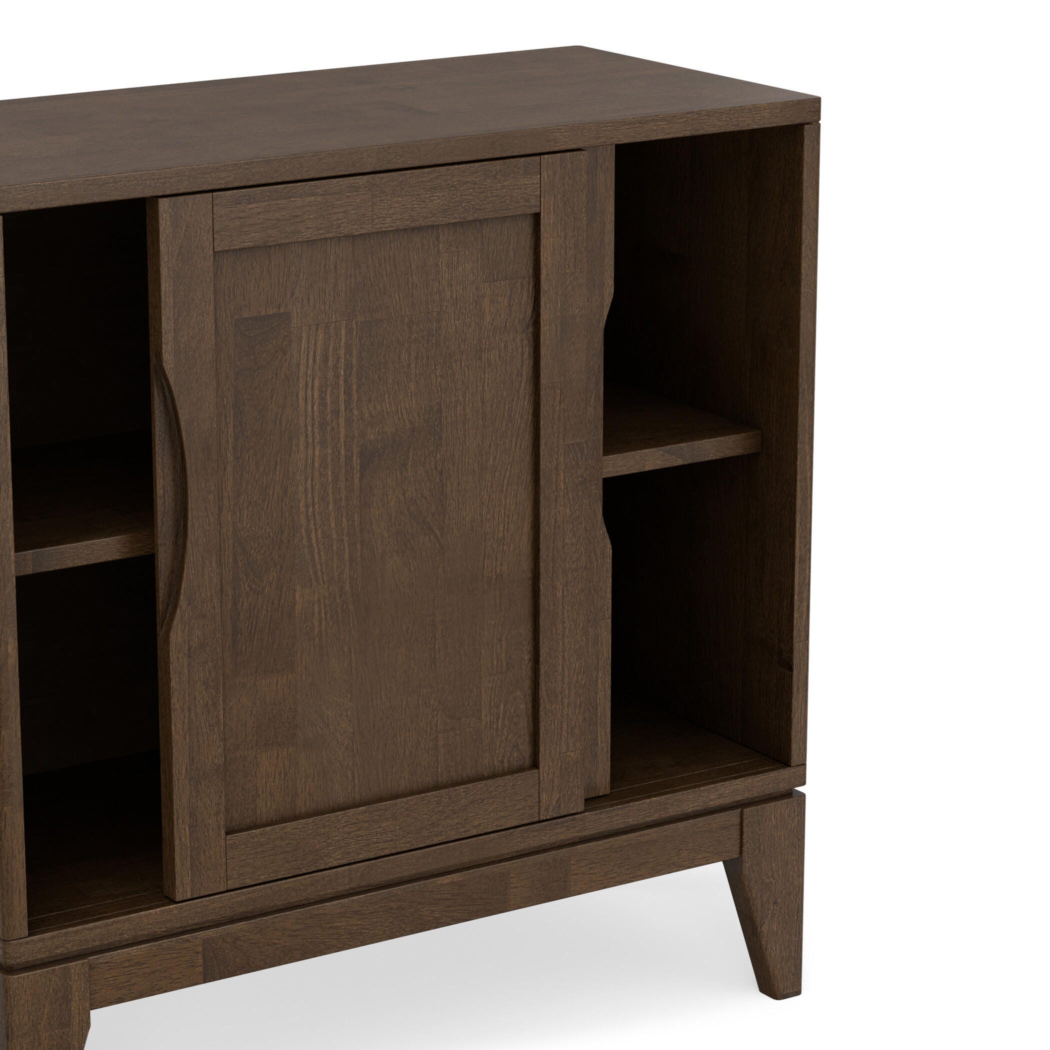 Simpli Home Harper Harper 30" Mid Century Storage Cabinet, Dark Brown, large