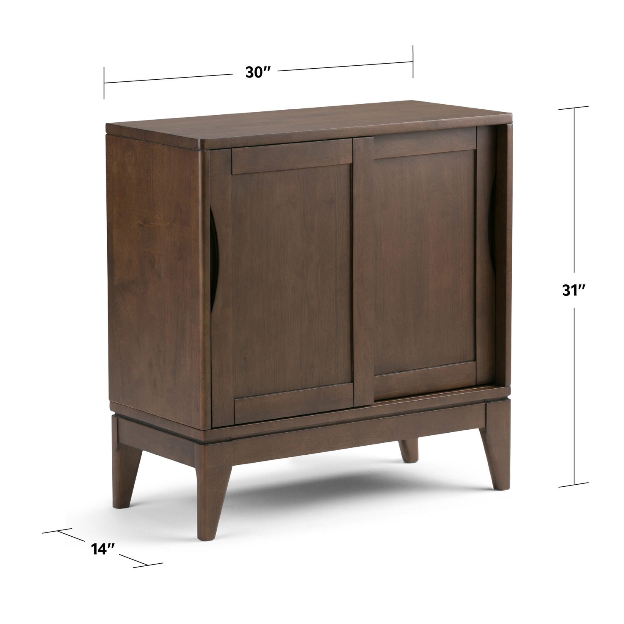 Simpli Home Harper Harper 30" Mid Century Storage Cabinet, Dark Brown, large