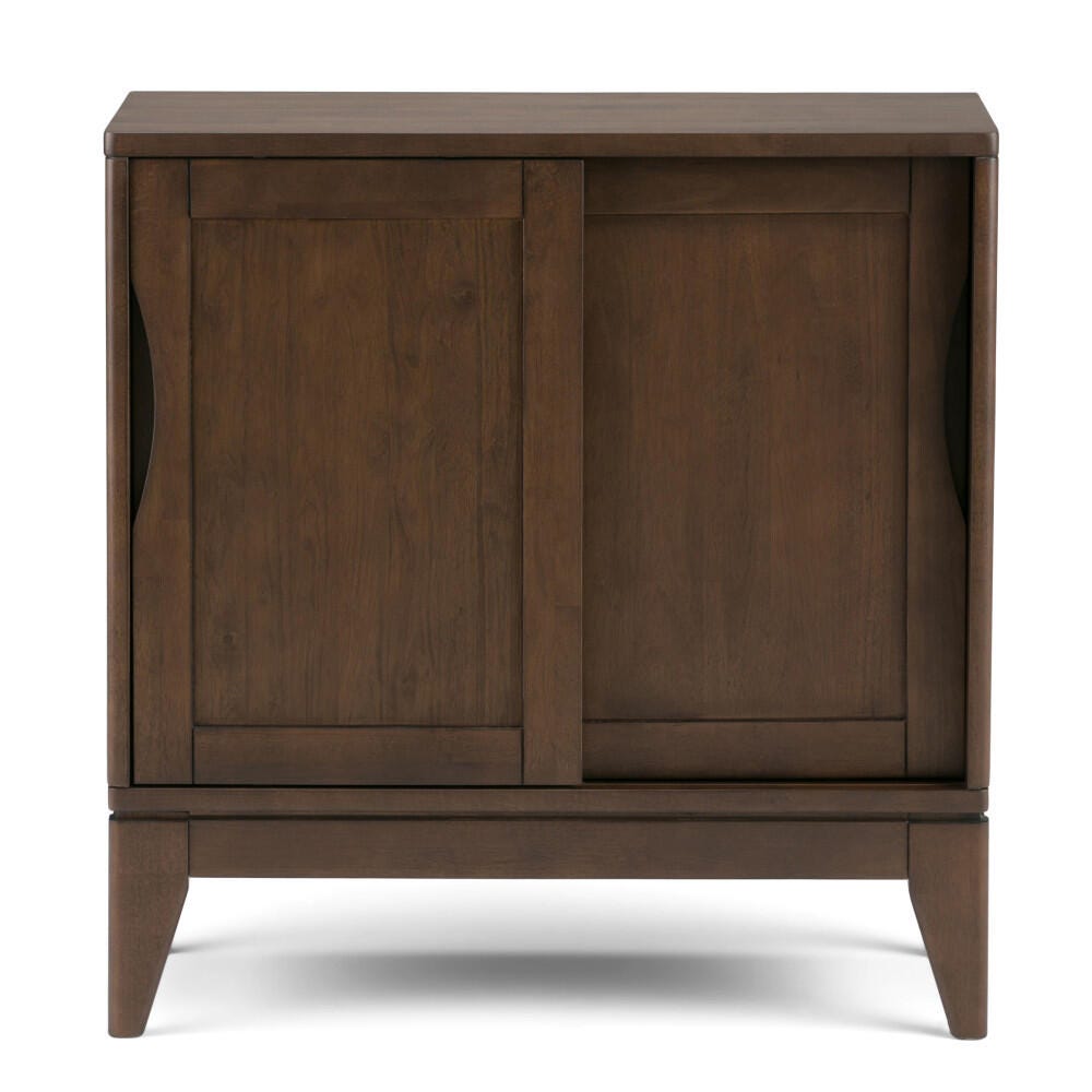 Simpli Home Harper 30" Mid Century Storage Cabinet, Dark Brown, large