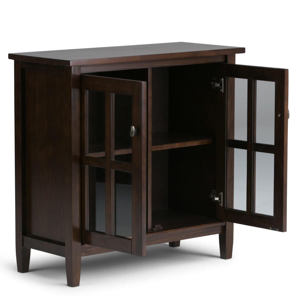 Simpli Home Warm Shaker 32" Rustic Storage Cabinet, Brown, large