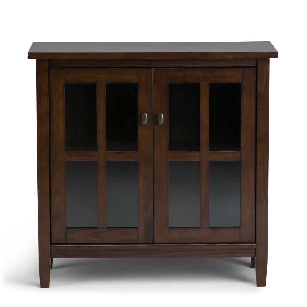 Simpli Home Warm Shaker 32" Rustic Storage Cabinet, Brown, large