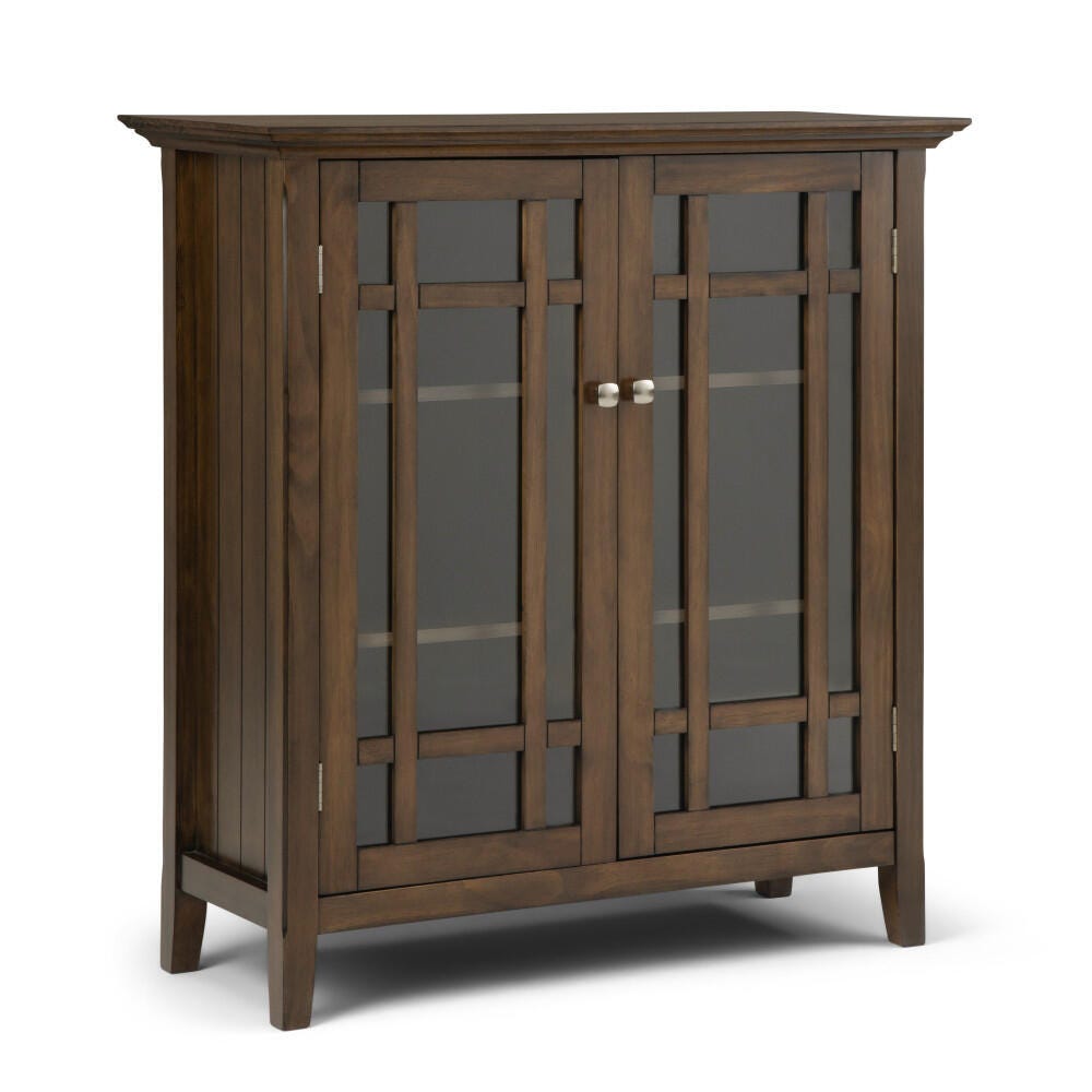 Simpli Home Bedford 39" Rustic Storage Cabinet, Brown, large