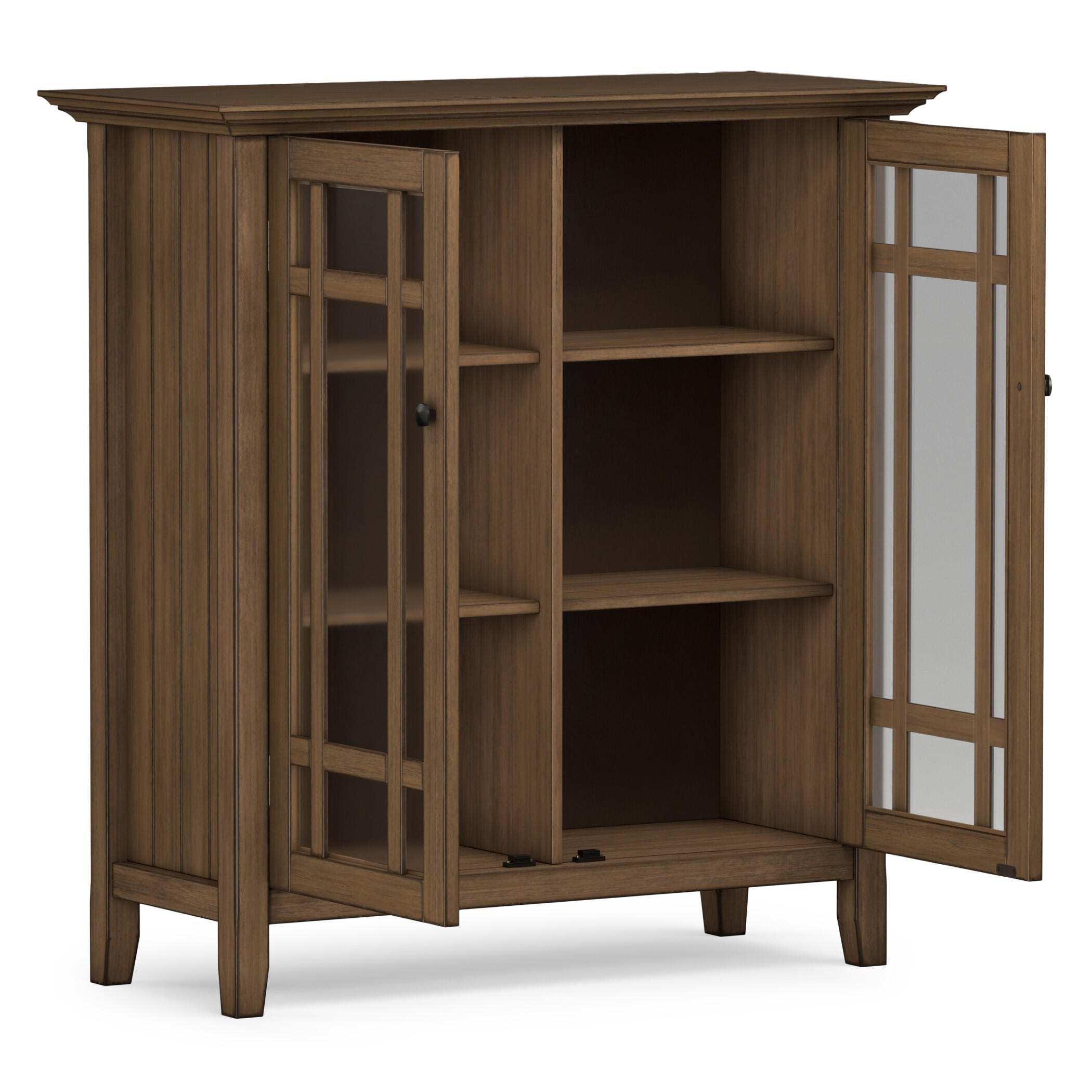 Simpli Home Bedford Bedford 39" Rustic Storage Cabinet, Brown, large
