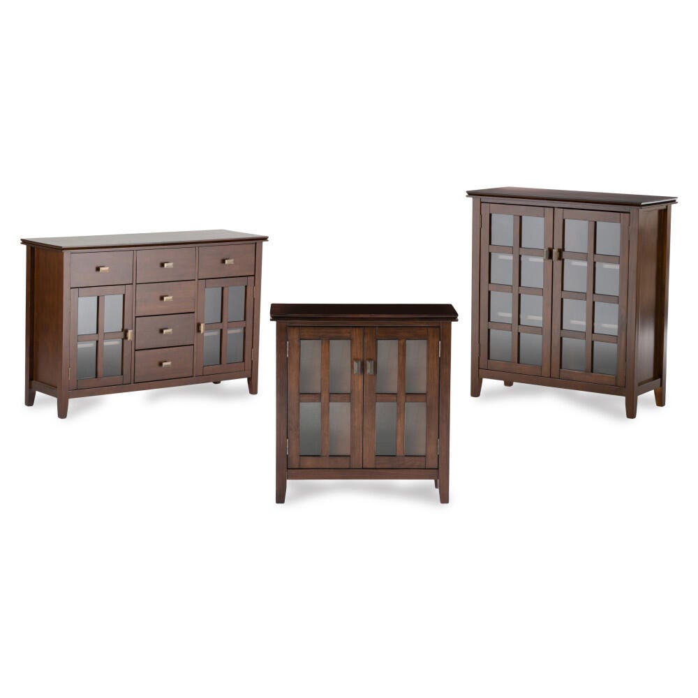 Simpli Home Artisan 38" Contemporary Storage Cabinet, Russet Brown, large