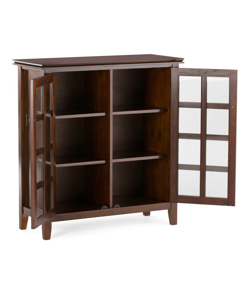 Simpli Home Artisan 38" Contemporary Storage Cabinet, Russet Brown, large