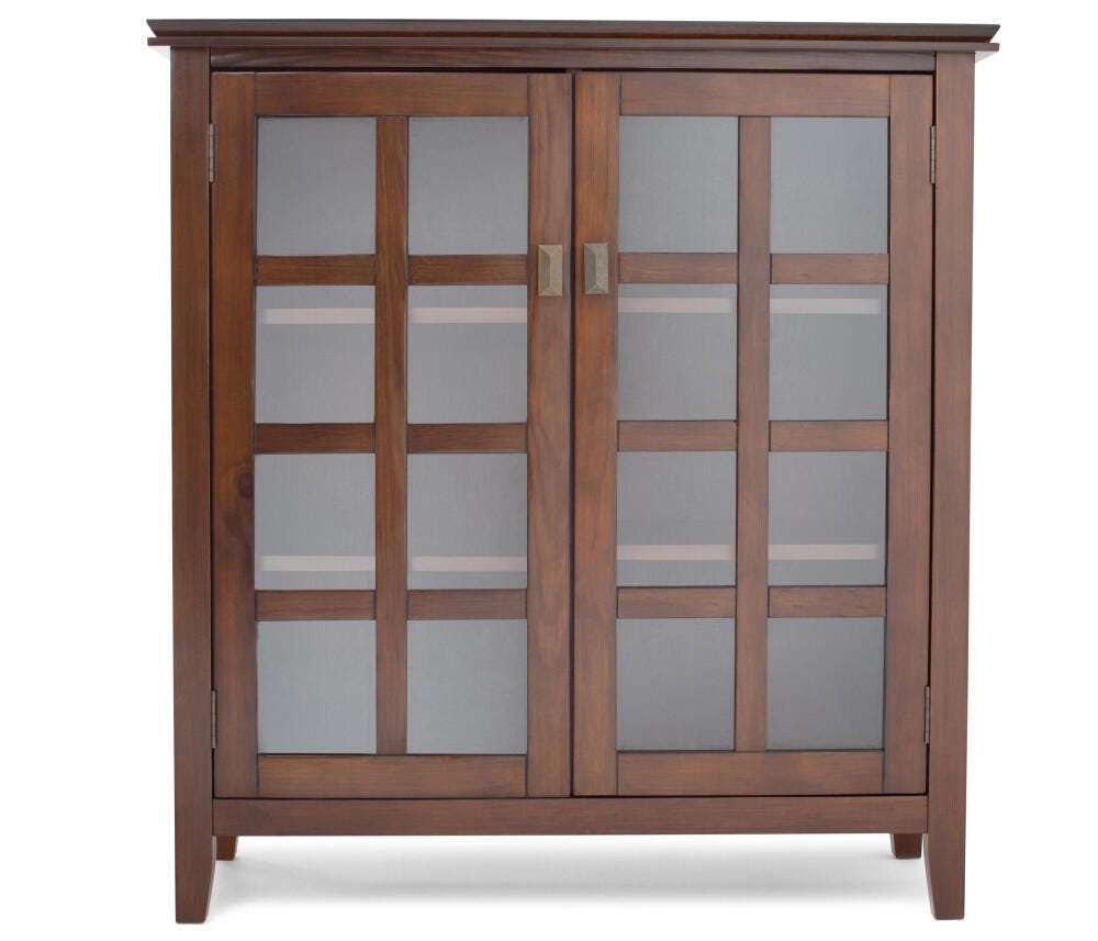 Simpli Home Artisan 38" Contemporary Storage Cabinet, Russet Brown, large