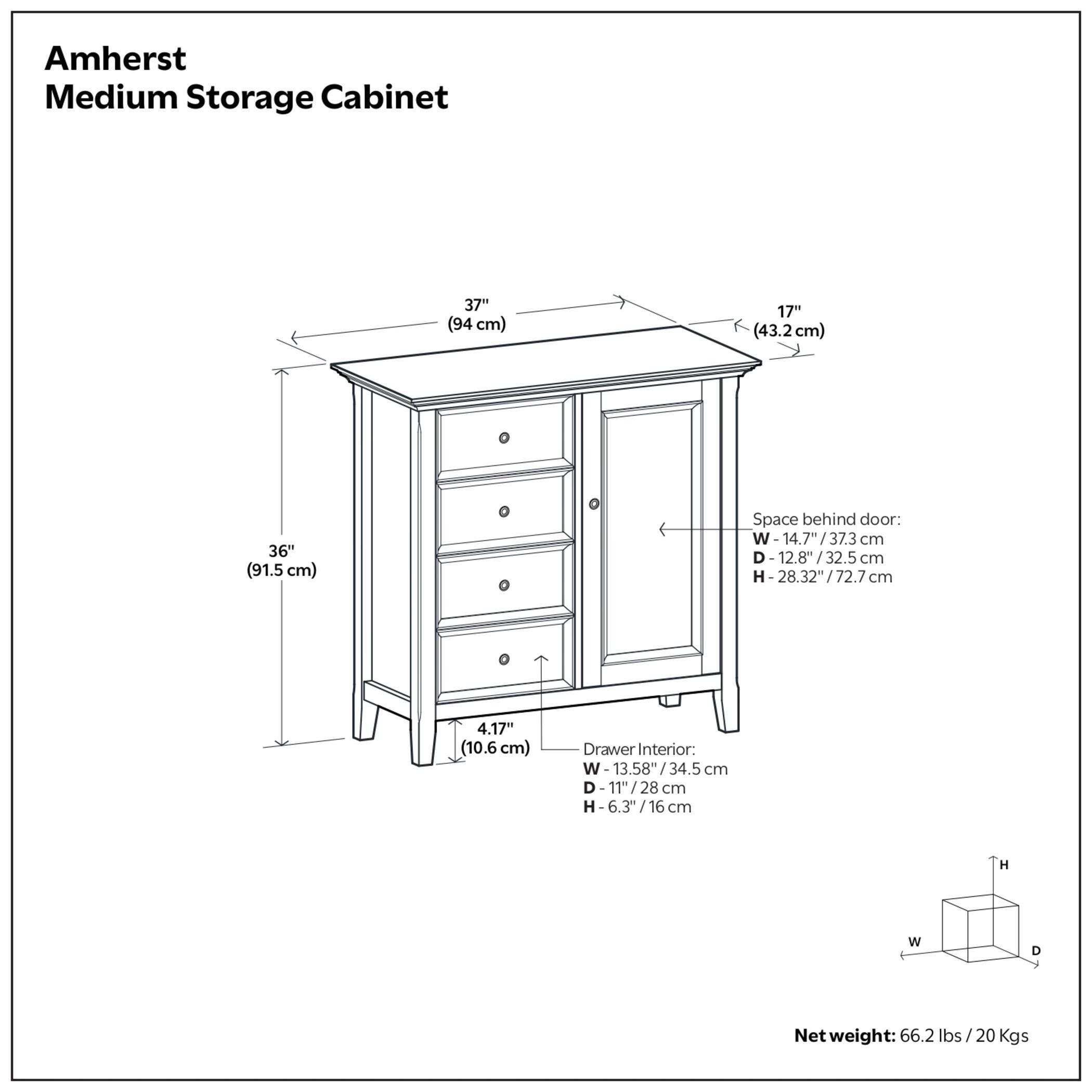 Simpli Home Amherst Amherst 37" Transitional Storage Cabinet, Light Golden Brown, large