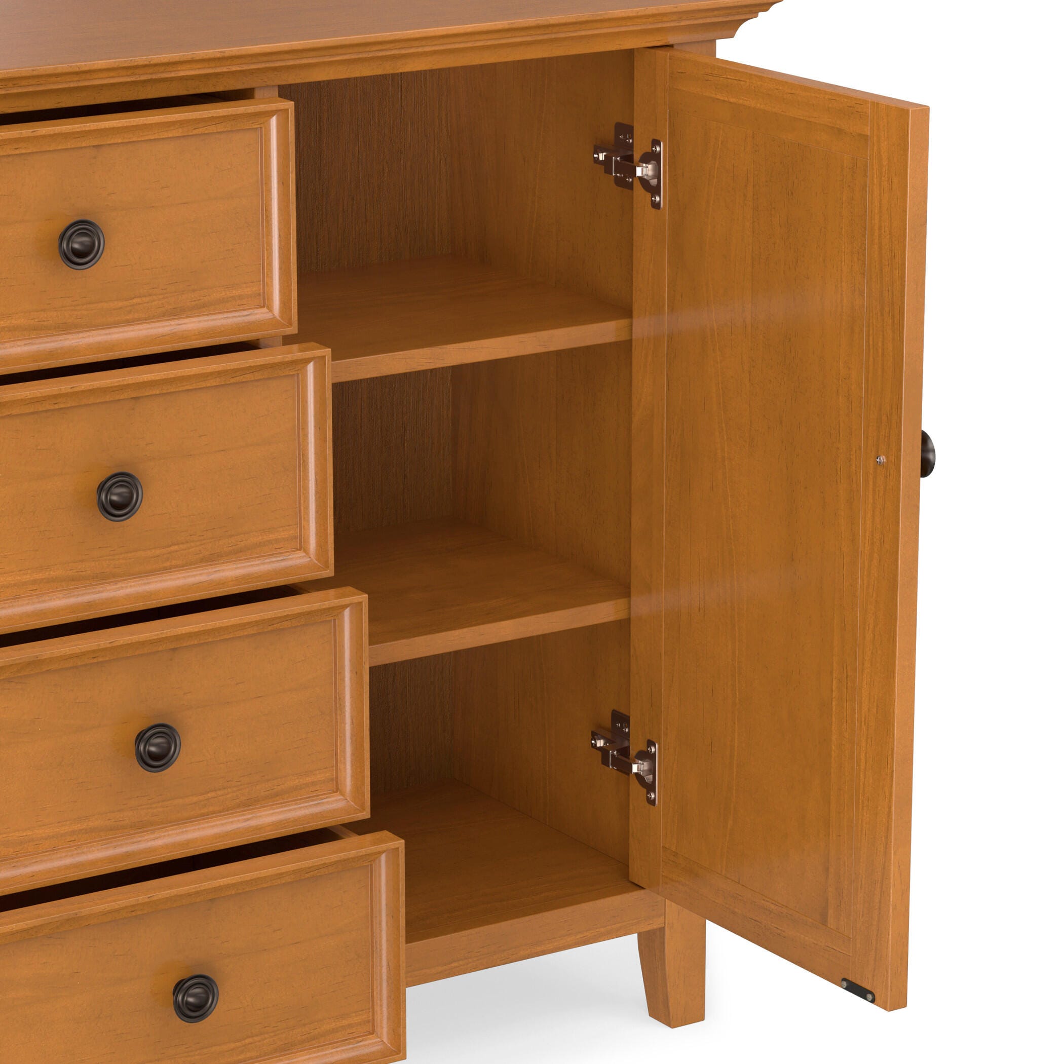 Simpli Home Amherst Amherst 37" Transitional Storage Cabinet, Light Golden Brown, large