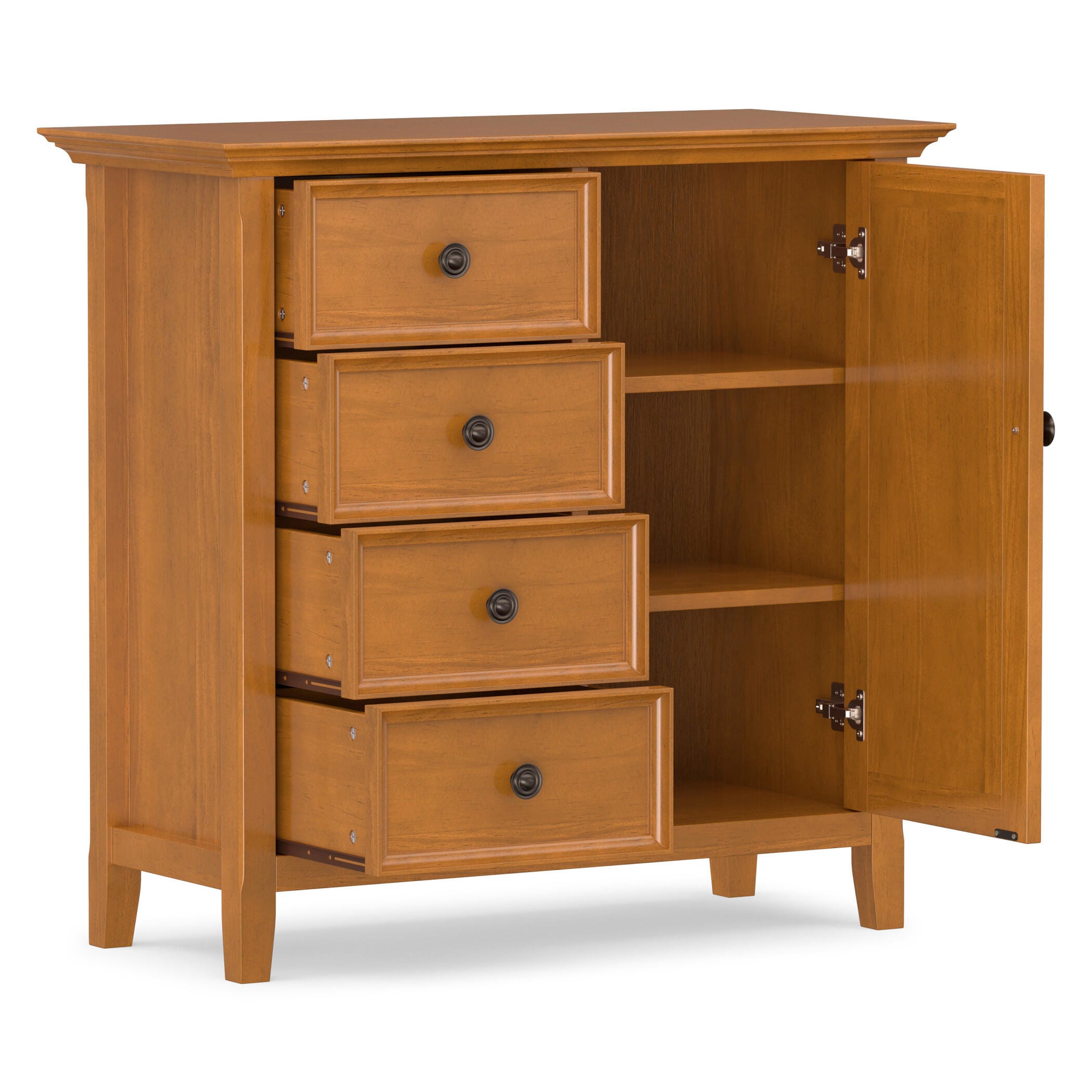 Simpli Home Amherst Amherst 37" Transitional Storage Cabinet, Light Golden Brown, large