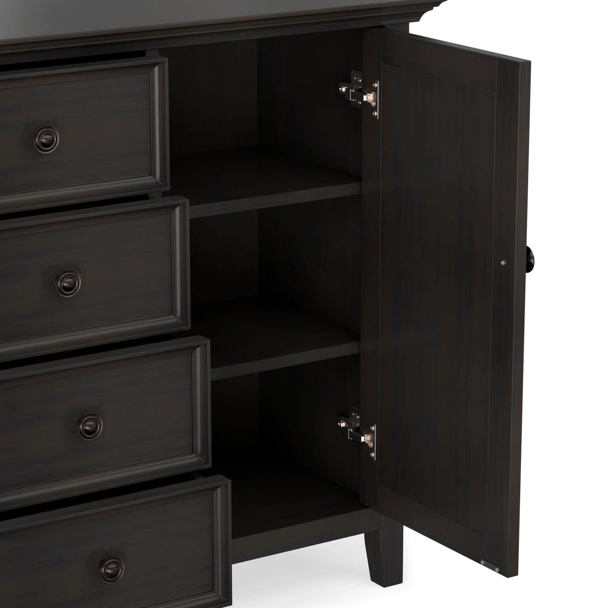 Simpli Home Amherst Amherst 37" Transitional Storage Cabinet, Hickory Brown, large