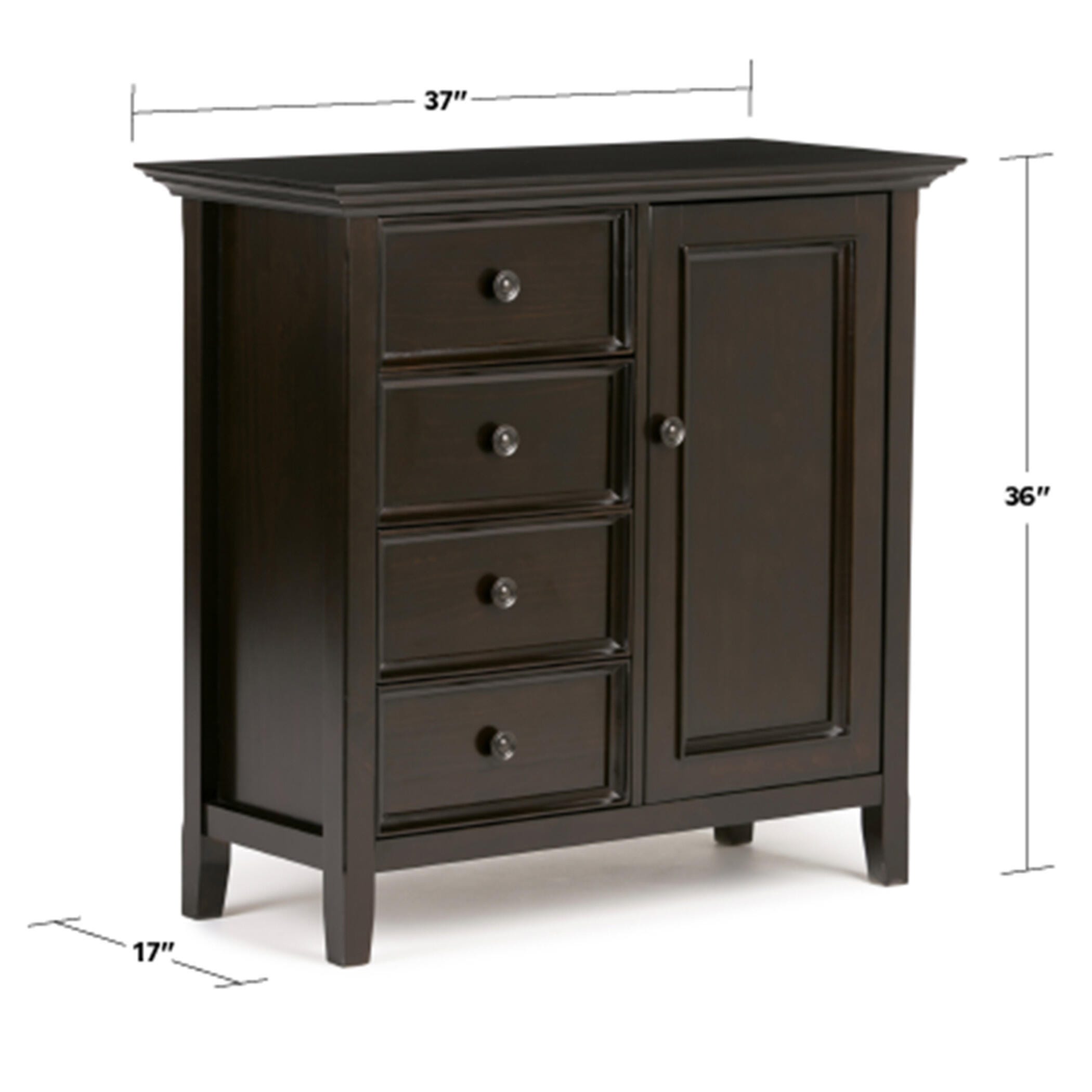 Simpli Home Amherst Amherst 37" Transitional Storage Cabinet, Hickory Brown, large