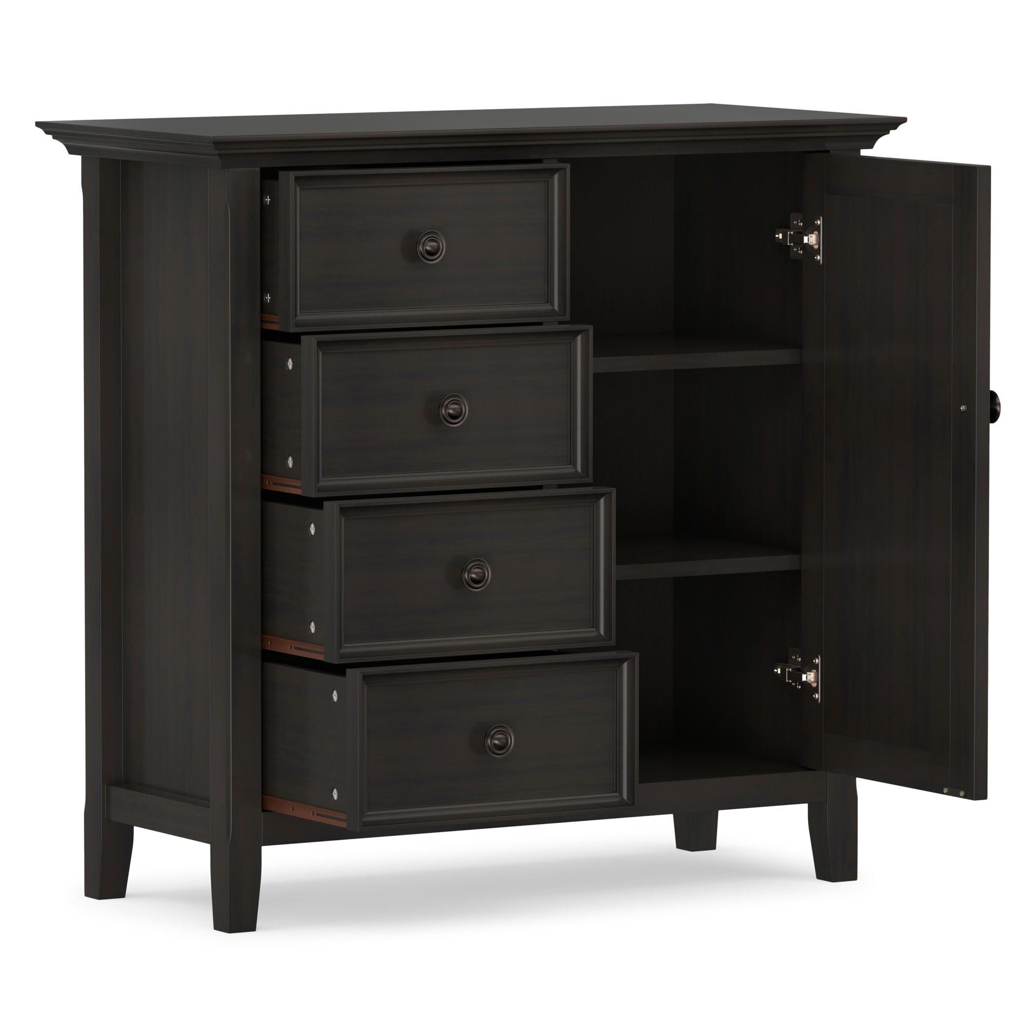 Simpli Home Amherst Amherst 37" Transitional Storage Cabinet, Hickory Brown, large