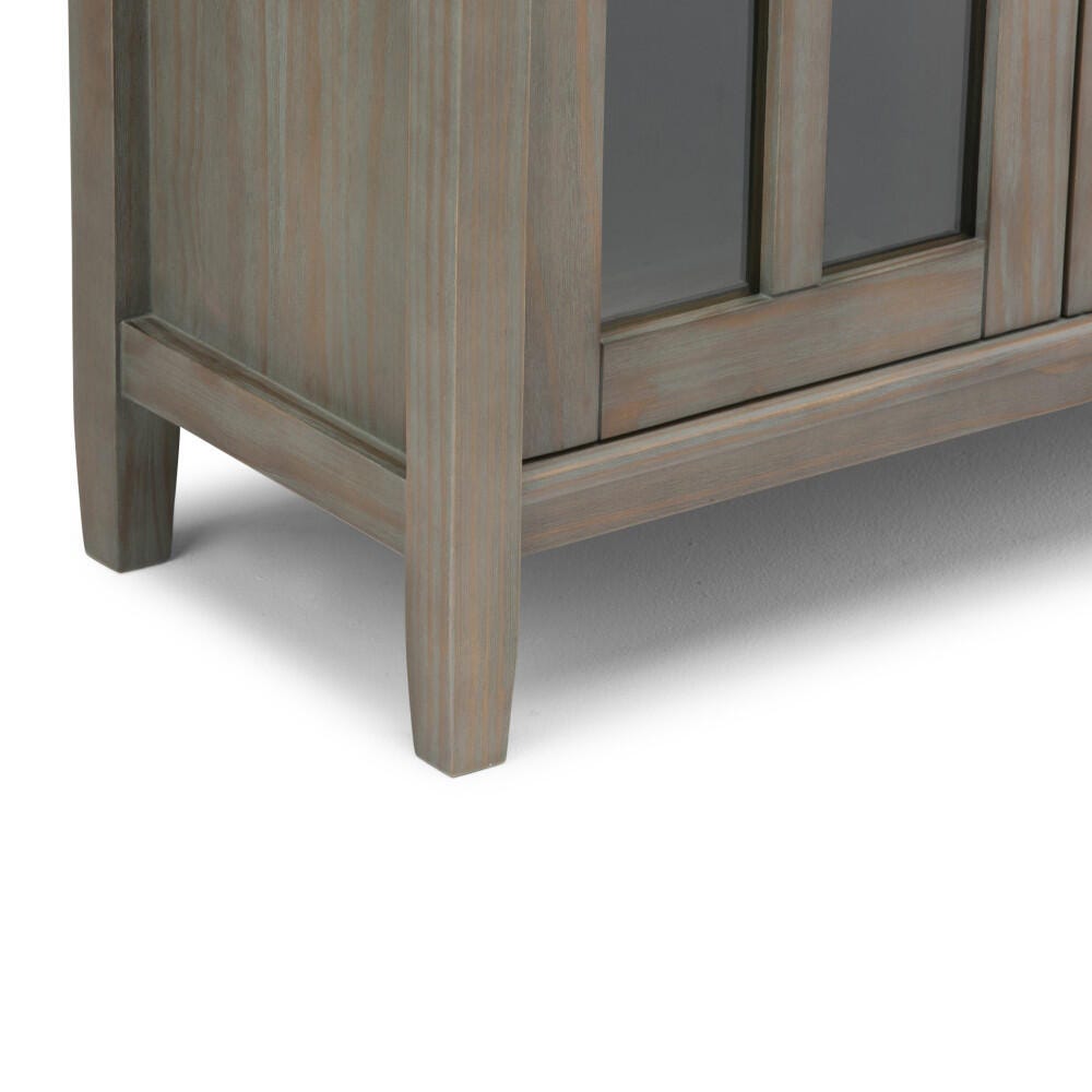 Simpli Home Warm Shaker 32" Rustic Storage Cabinet, Gray, large