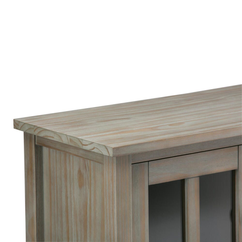 Simpli Home Warm Shaker 32" Rustic Storage Cabinet, Gray, large