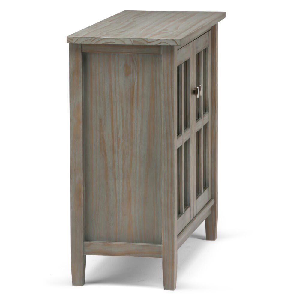 Simpli Home Warm Shaker 32" Rustic Storage Cabinet, Gray, large