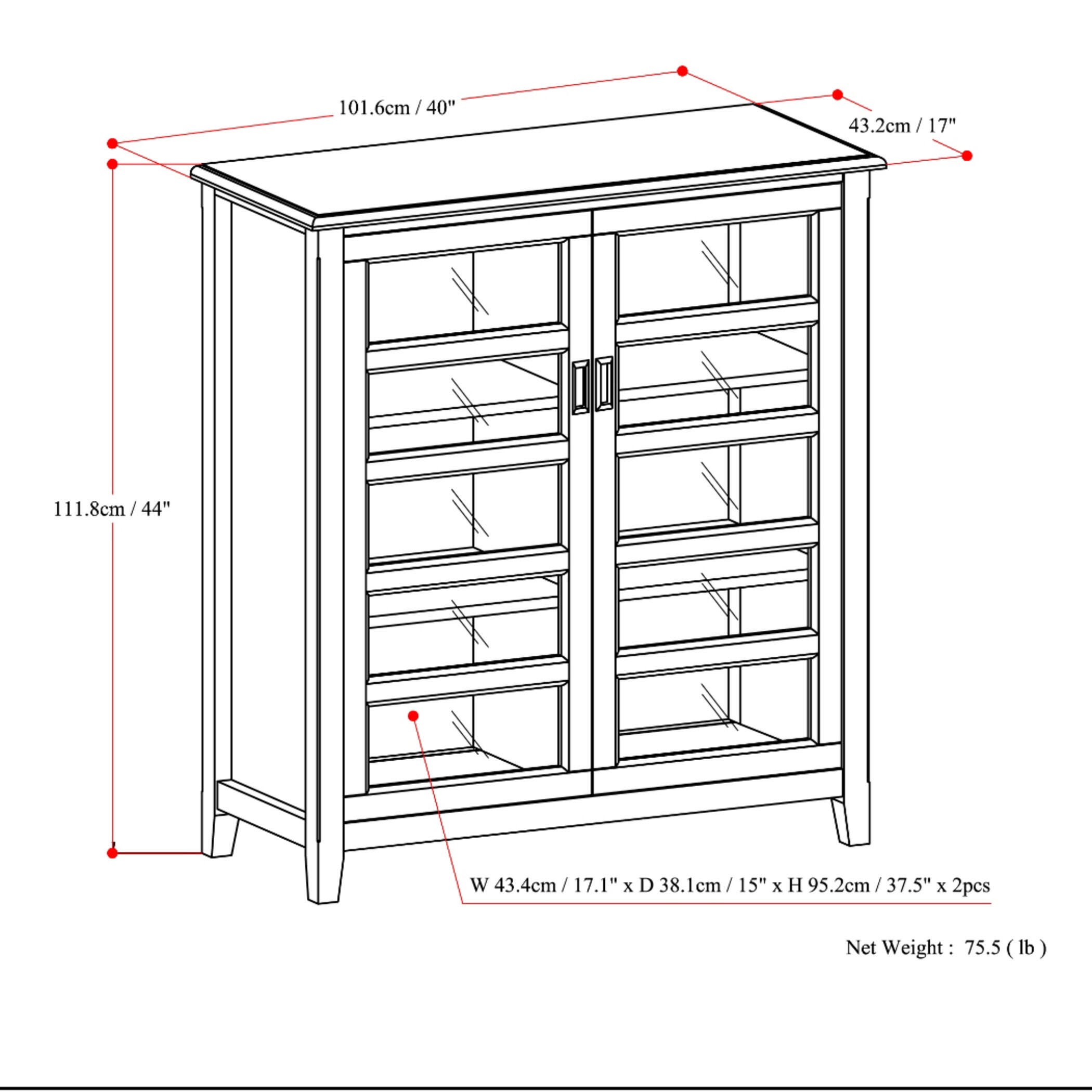 Simpli Home Burlington Burlington 40" Traditional Storage Cabinet, , large