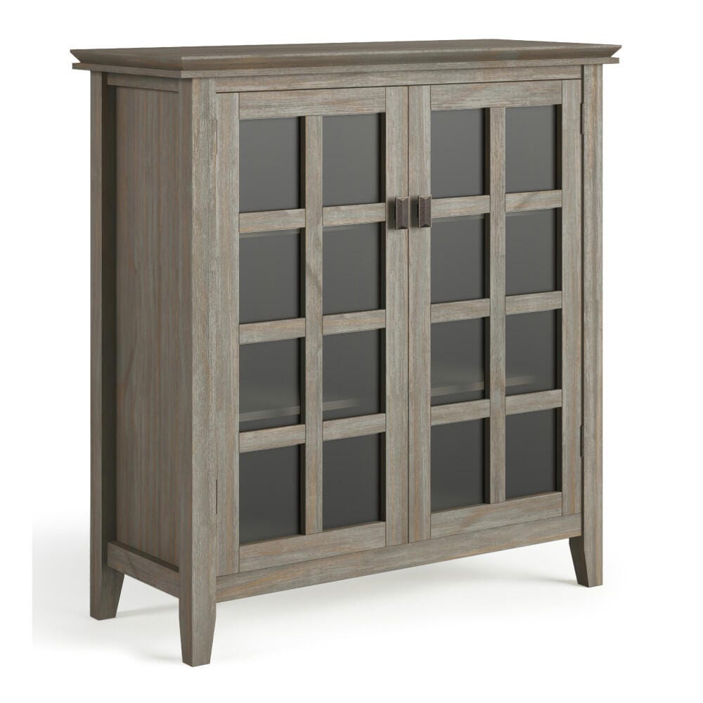 Simpli Home Artisan 38" Contemporary Storage Cabinet, Gray, large