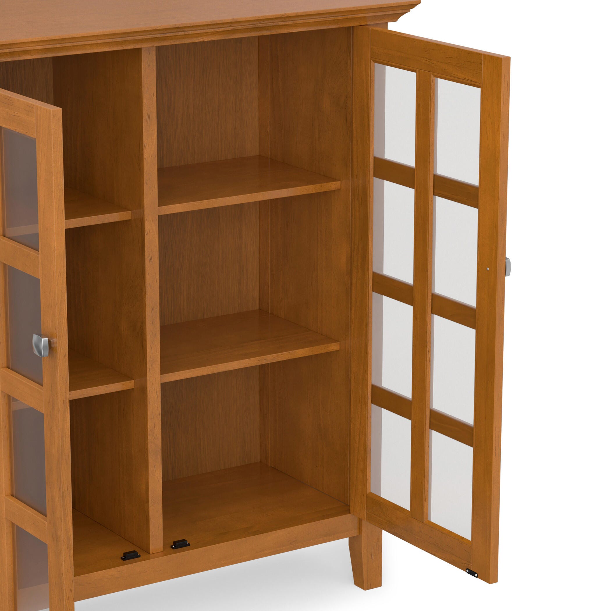 Simpli Home Acadian Acadian 39" Rustic Storage Cabinet, Brown Oak, large