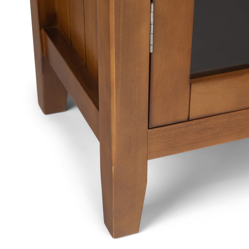 Simpli Home Acadian 39" Rustic Storage Cabinet, Brown Oak, large