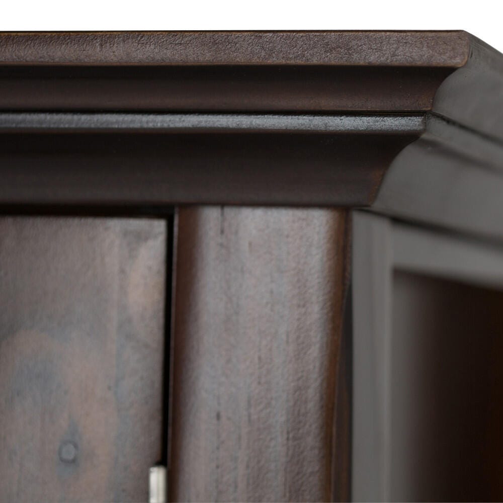 Simpli Home Acadian 39" Rustic Storage Cabinet, Dark Walnut/Brown, large