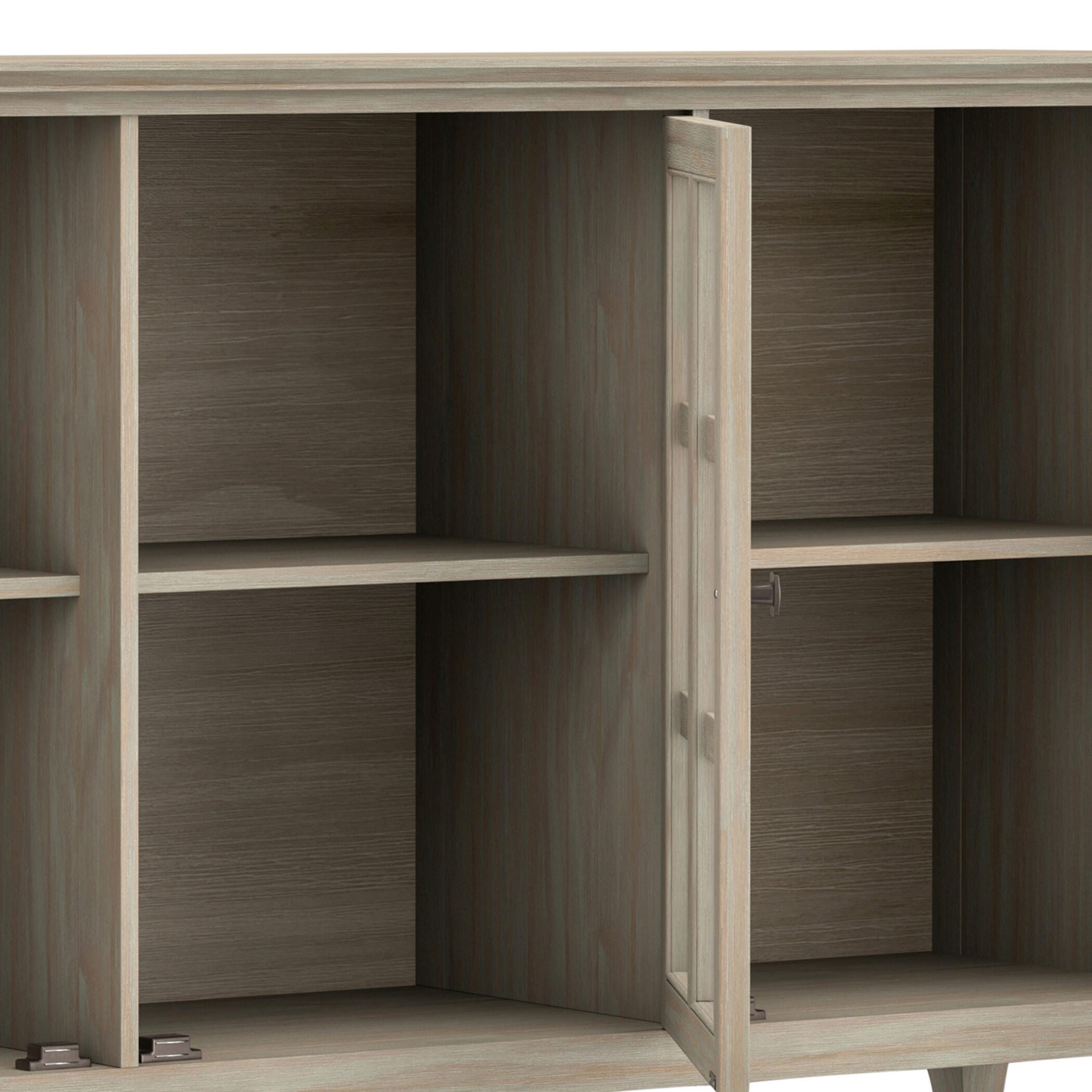 Simpli Home Acadian Acadian 62" Rustic Storage Cabinet, Gray, large