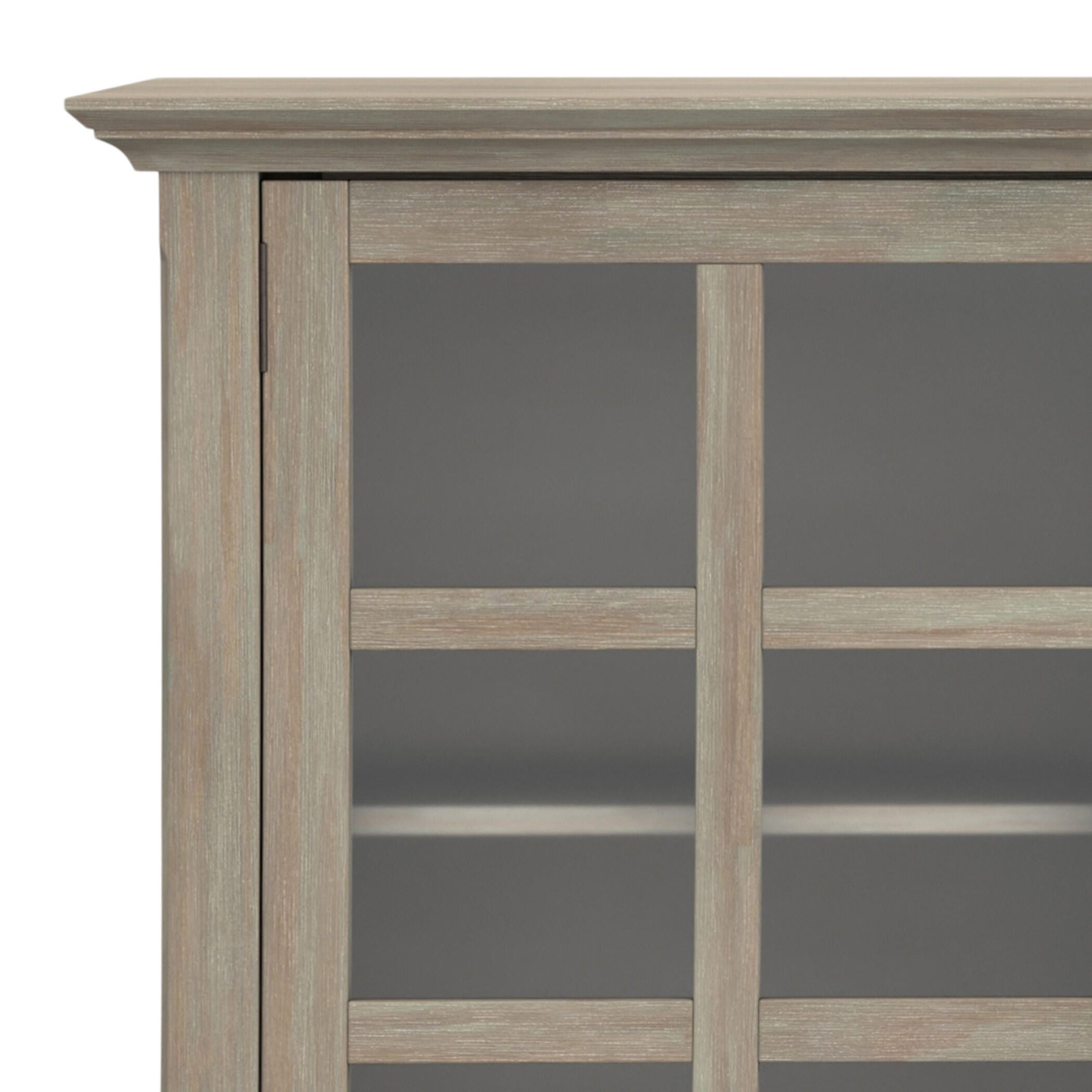 Simpli Home Acadian Acadian 62" Rustic Storage Cabinet, Gray, large