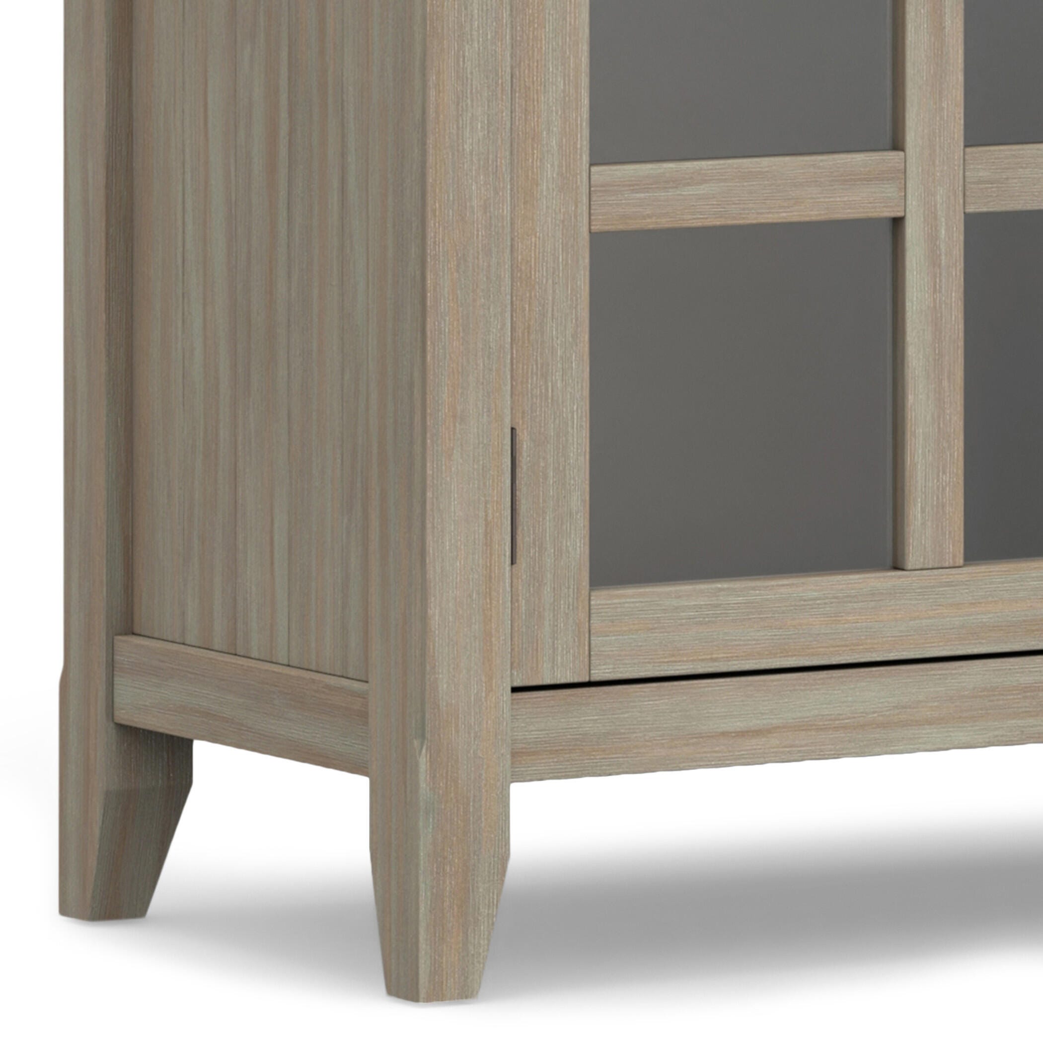 Simpli Home Acadian Acadian 62" Rustic Storage Cabinet, Gray, large