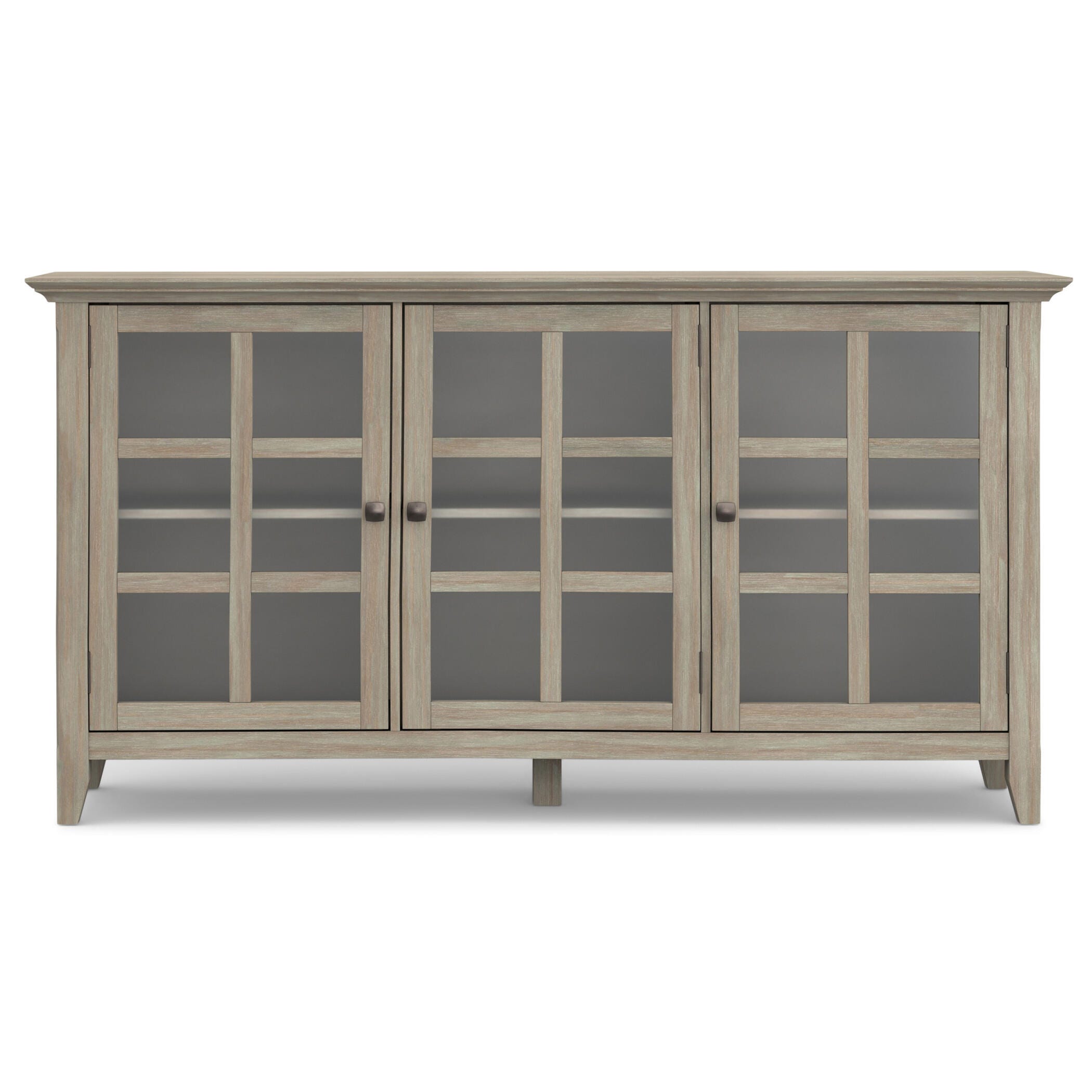 Simpli Home Acadian Acadian 62" Rustic Storage Cabinet, Gray, large