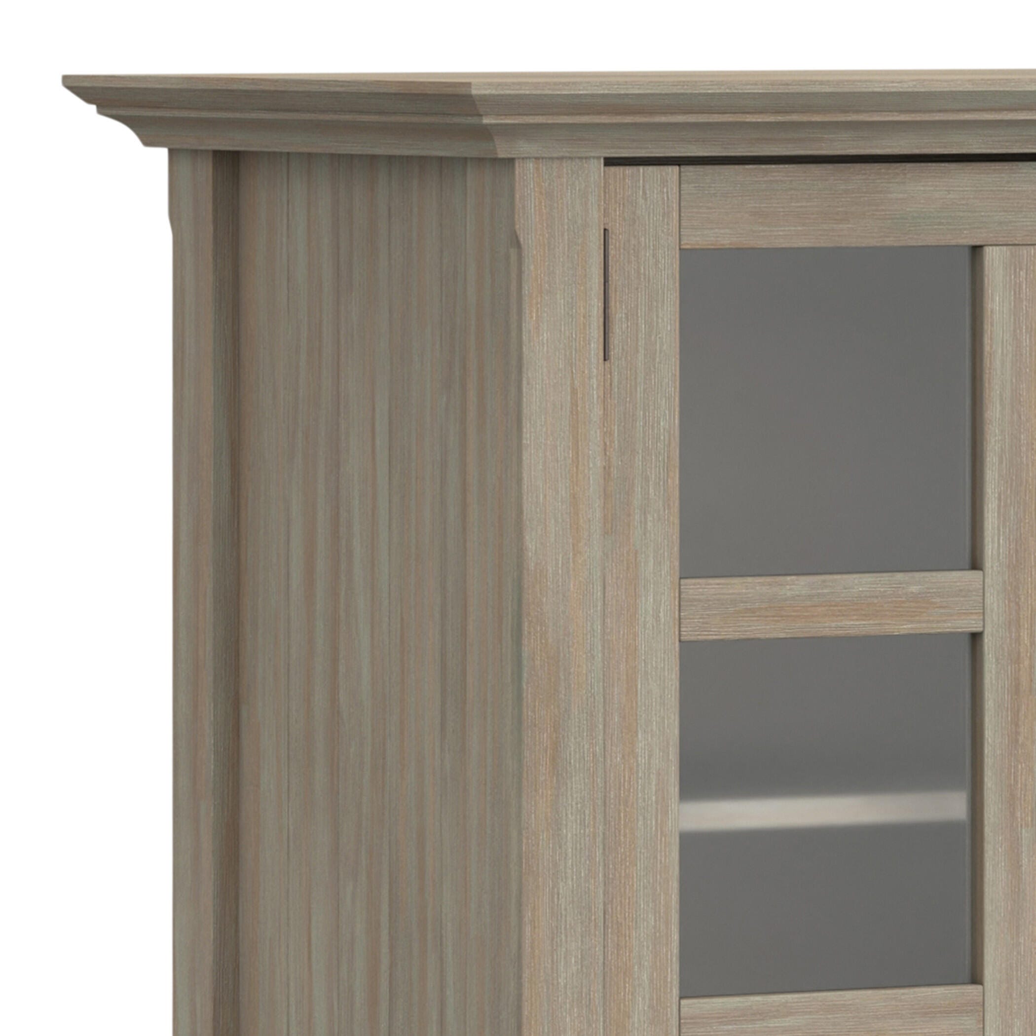 Simpli Home Acadian Acadian 62" Rustic Storage Cabinet, Gray, large