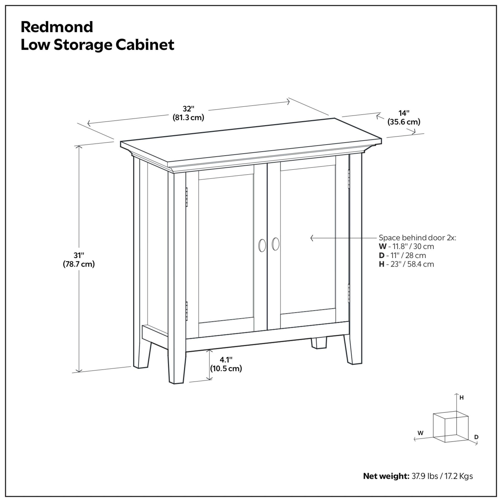 Simpli Home Redmond Redmond 32" Rustic Storage Cabinet, Light Brown, large