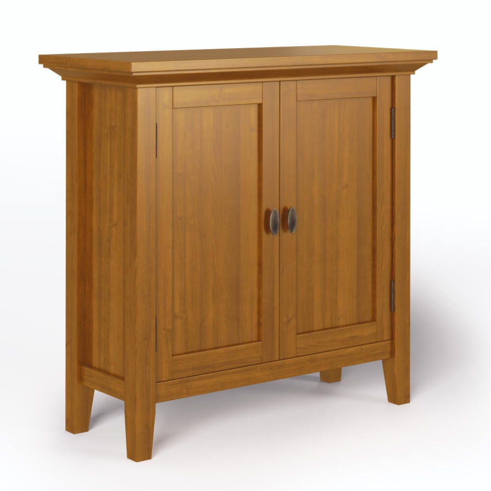 Simpli Home Redmond 32" Rustic Storage Cabinet, Light Brown, large