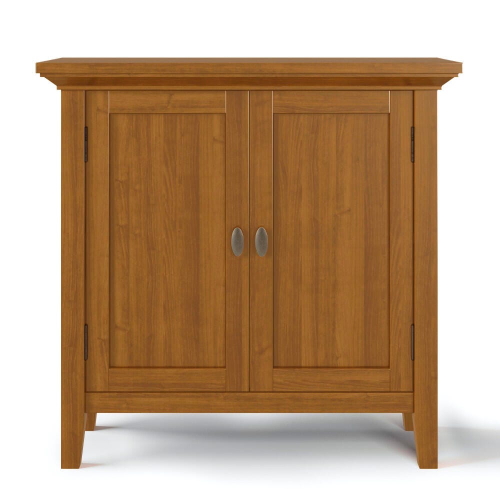 Simpli Home Redmond 32" Rustic Storage Cabinet, Light Brown, large