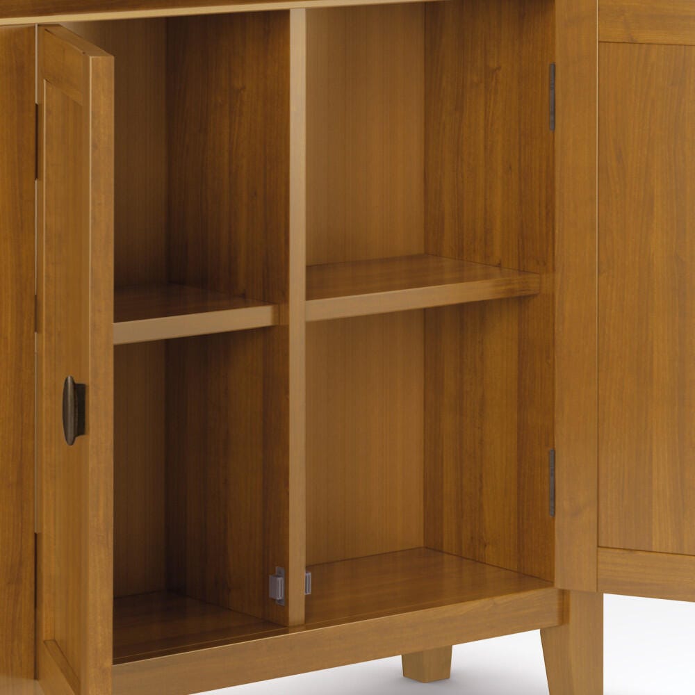 Simpli Home Redmond 32" Rustic Storage Cabinet, Light Brown, large