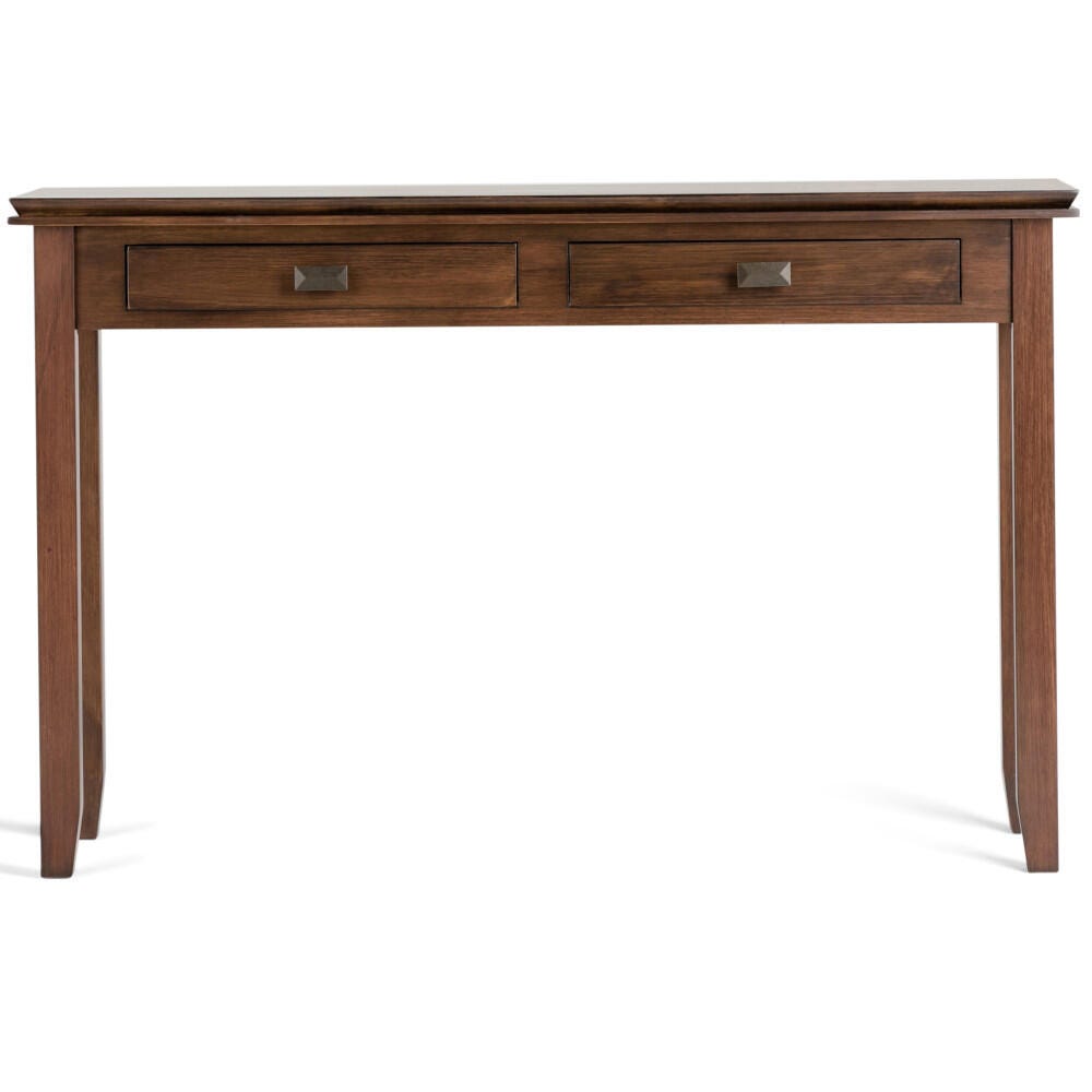 Simpli Home Artisan Console Sofa Table, Russet Brown, large