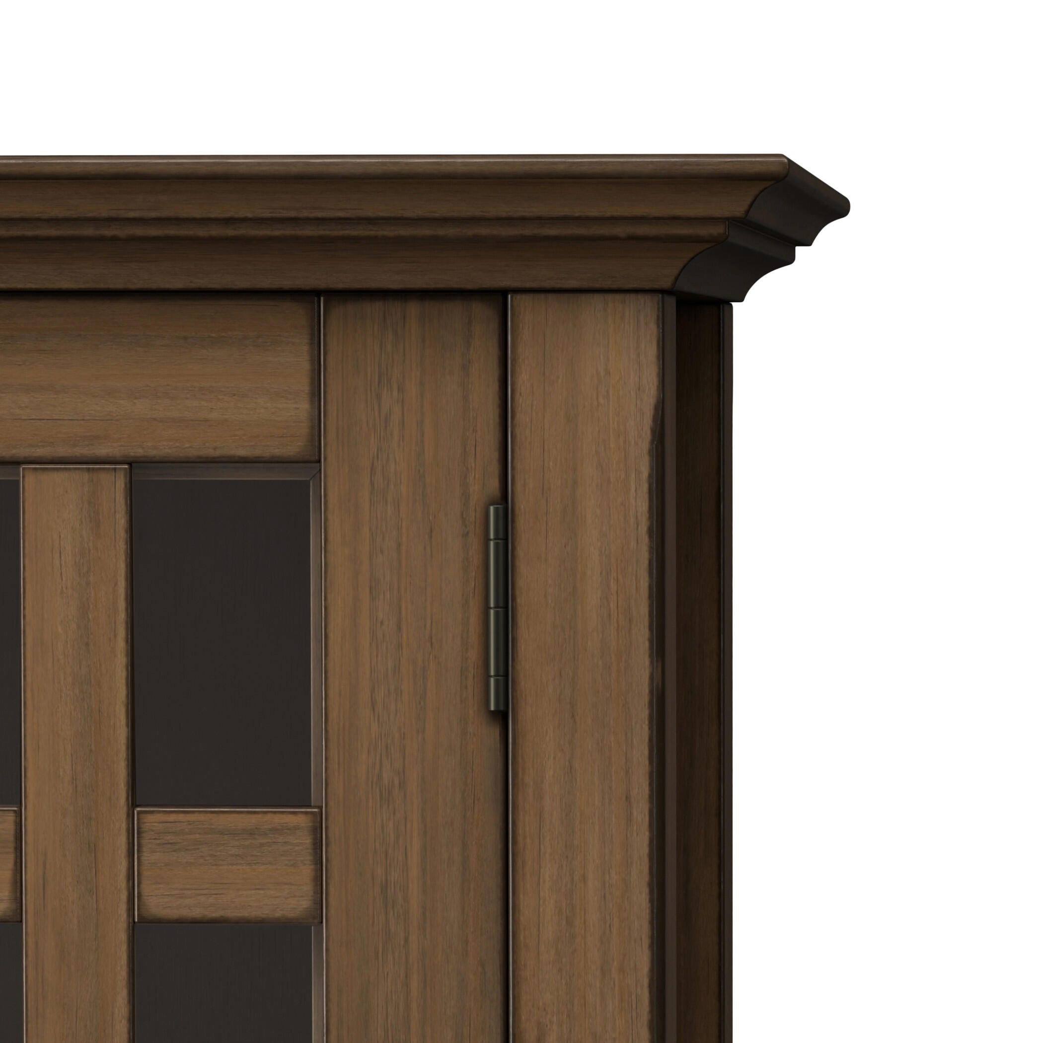 Simpli Home Bedford Bedford Low Storage Media Cabinet, Rustic Natural Aged Brown, large