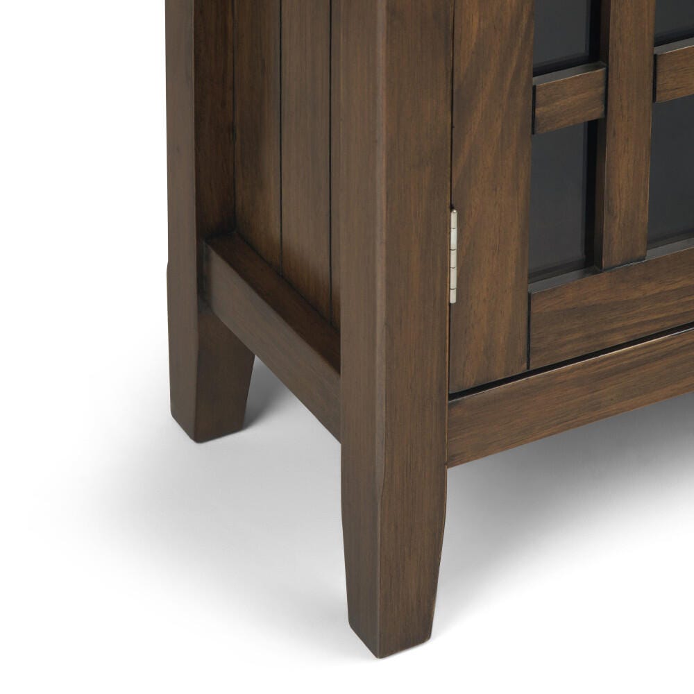 Simpli Home Bedford Low Storage Media Cabinet, Rustic Natural Aged Brown, large