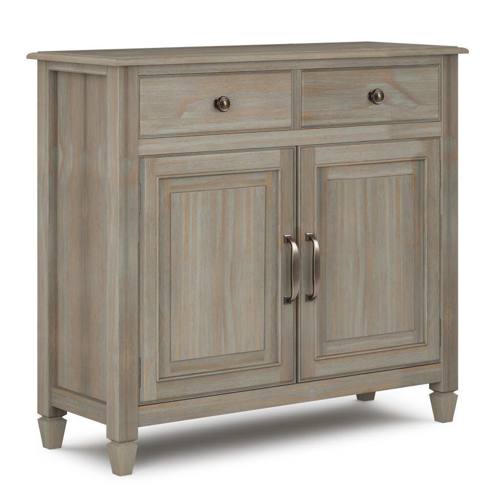 Simpli Home Connaught Entryway Storage Cabinet, Distressed Gray, large