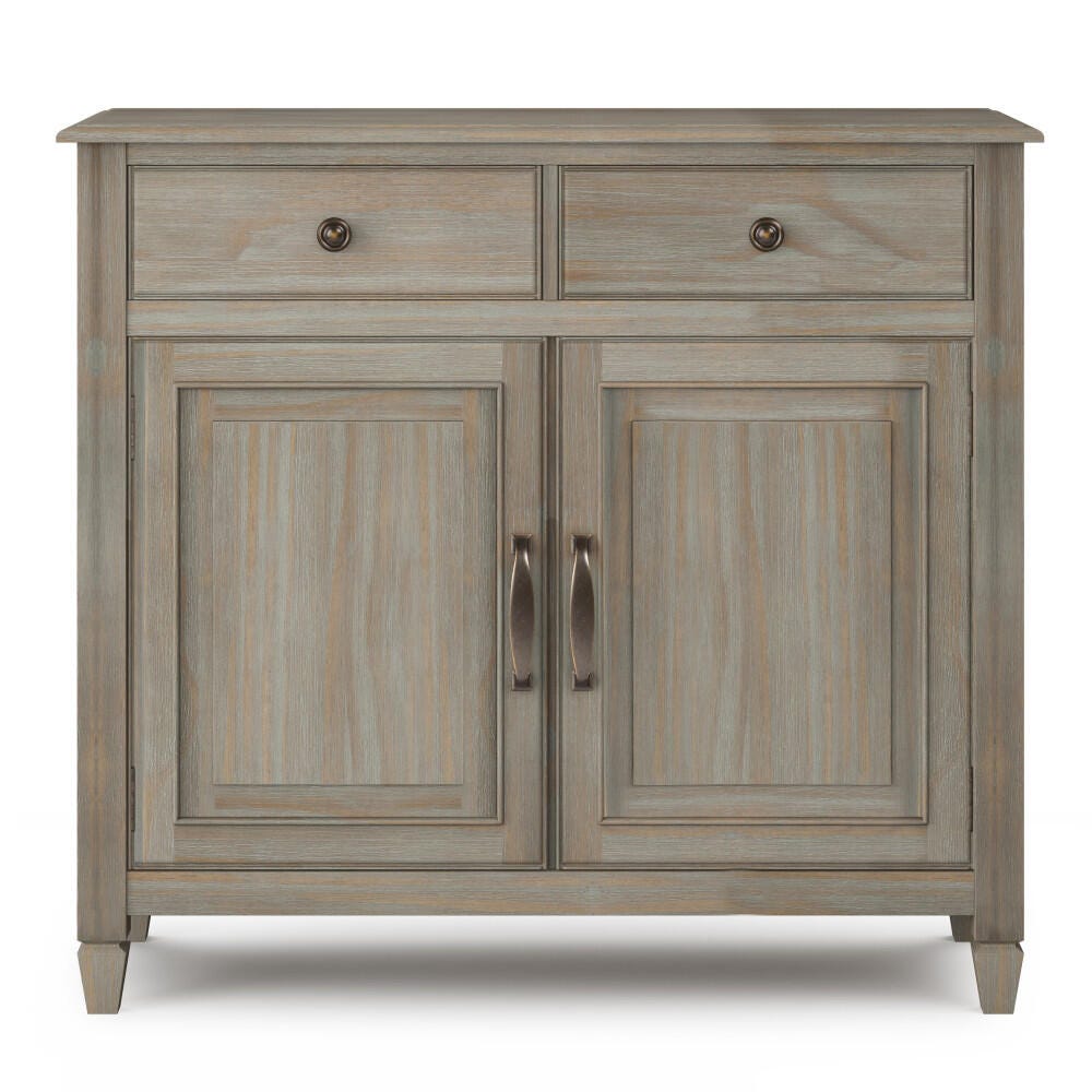 Simpli Home Connaught Entryway Storage Cabinet, Distressed Gray, large