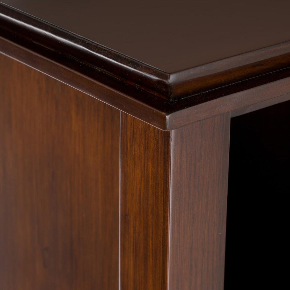 Simpli Home Artisan 8 Cube Storage Sofa Table, Russet Brown, large