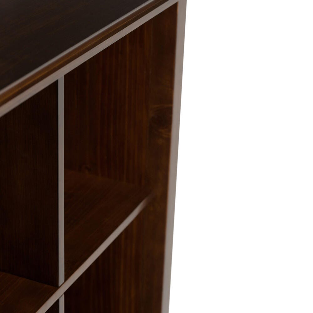 Simpli Home Artisan 8 Cube Storage Sofa Table, Russet Brown, large