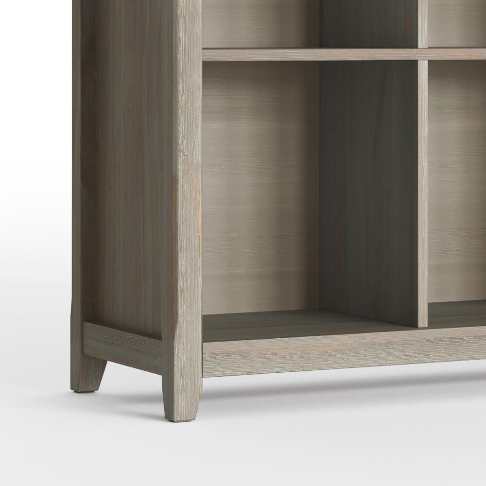 Simpli Home Amherst Amherst 8 Cube Storage Sofa Table, Distressed Gray, large