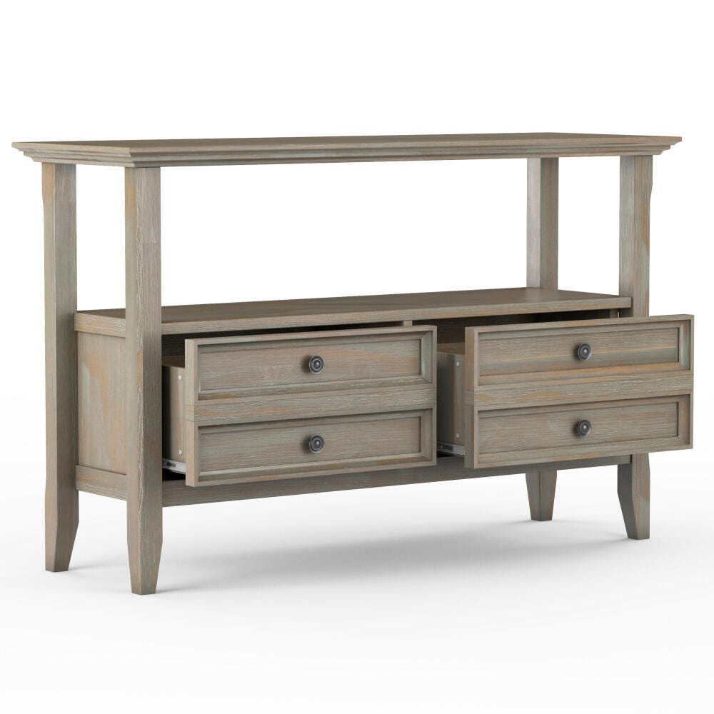 Simpli Home Amherst Console Sofa Table, Distressed Gray, large