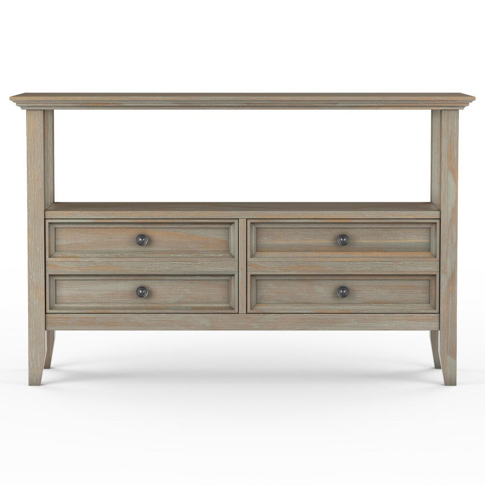 Simpli Home Amherst Console Sofa Table, Distressed Gray, large