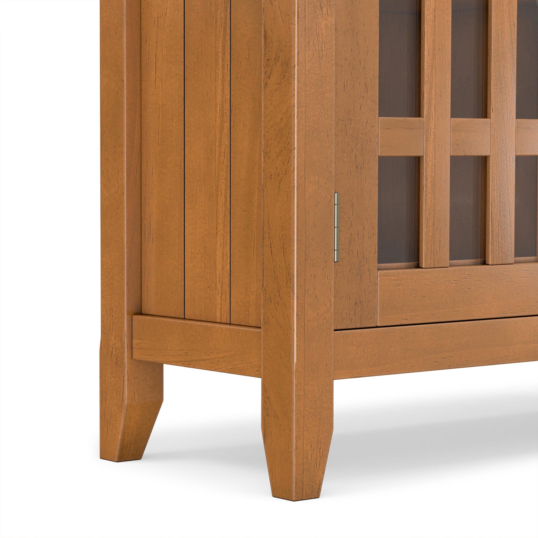 Simpli Home Bedford Bedford Low Storage Media Cabinet, Light Golden Brown, large
