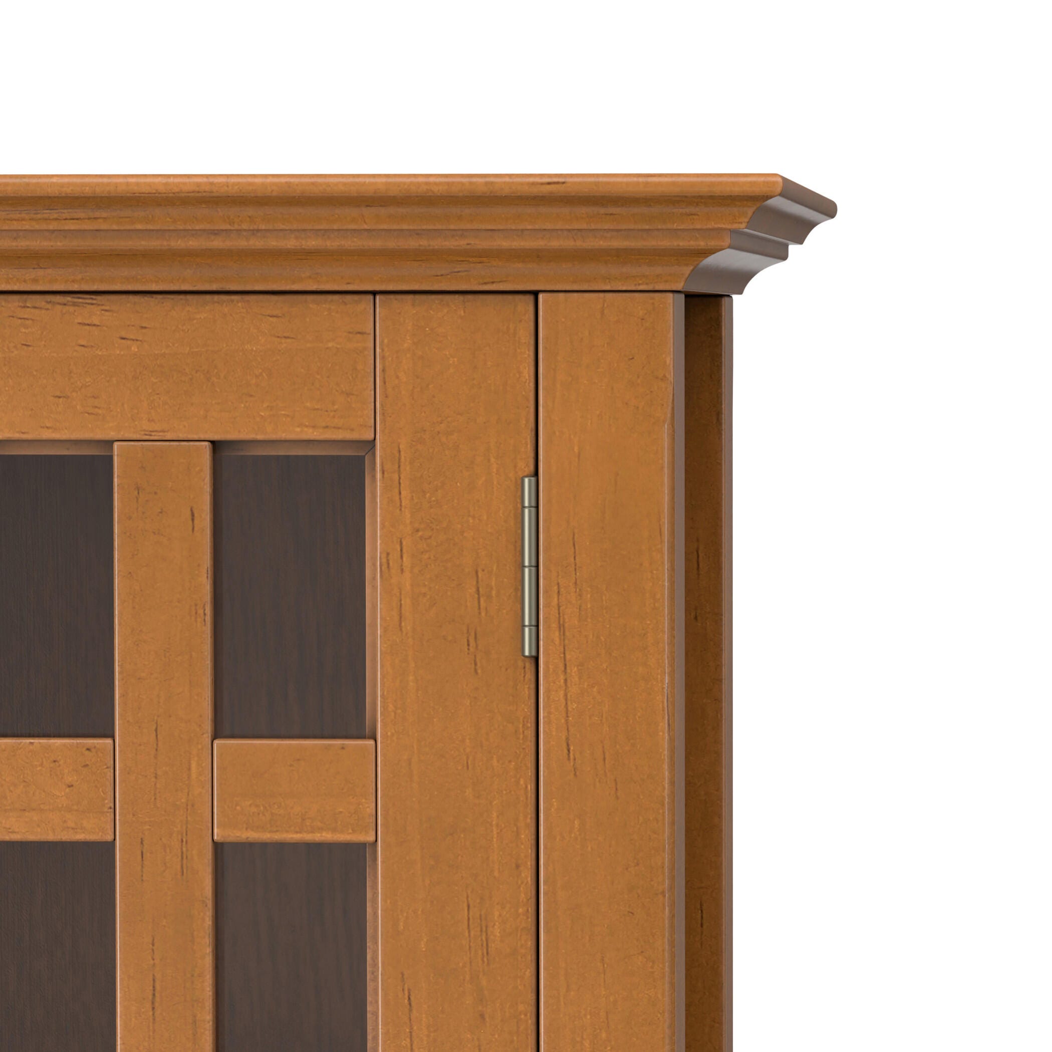 Simpli Home Bedford Bedford Low Storage Media Cabinet, Light Golden Brown, large