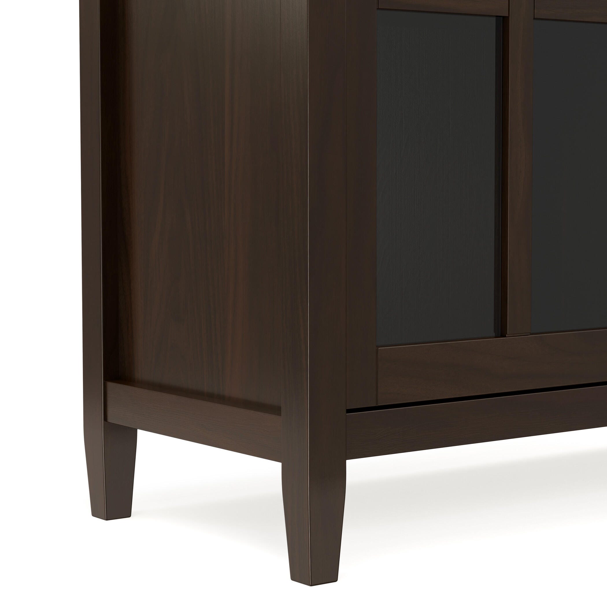 Simpli Home Warm Warm Shaker Medium Storage Media Cabinet, Tobacco Brown, large