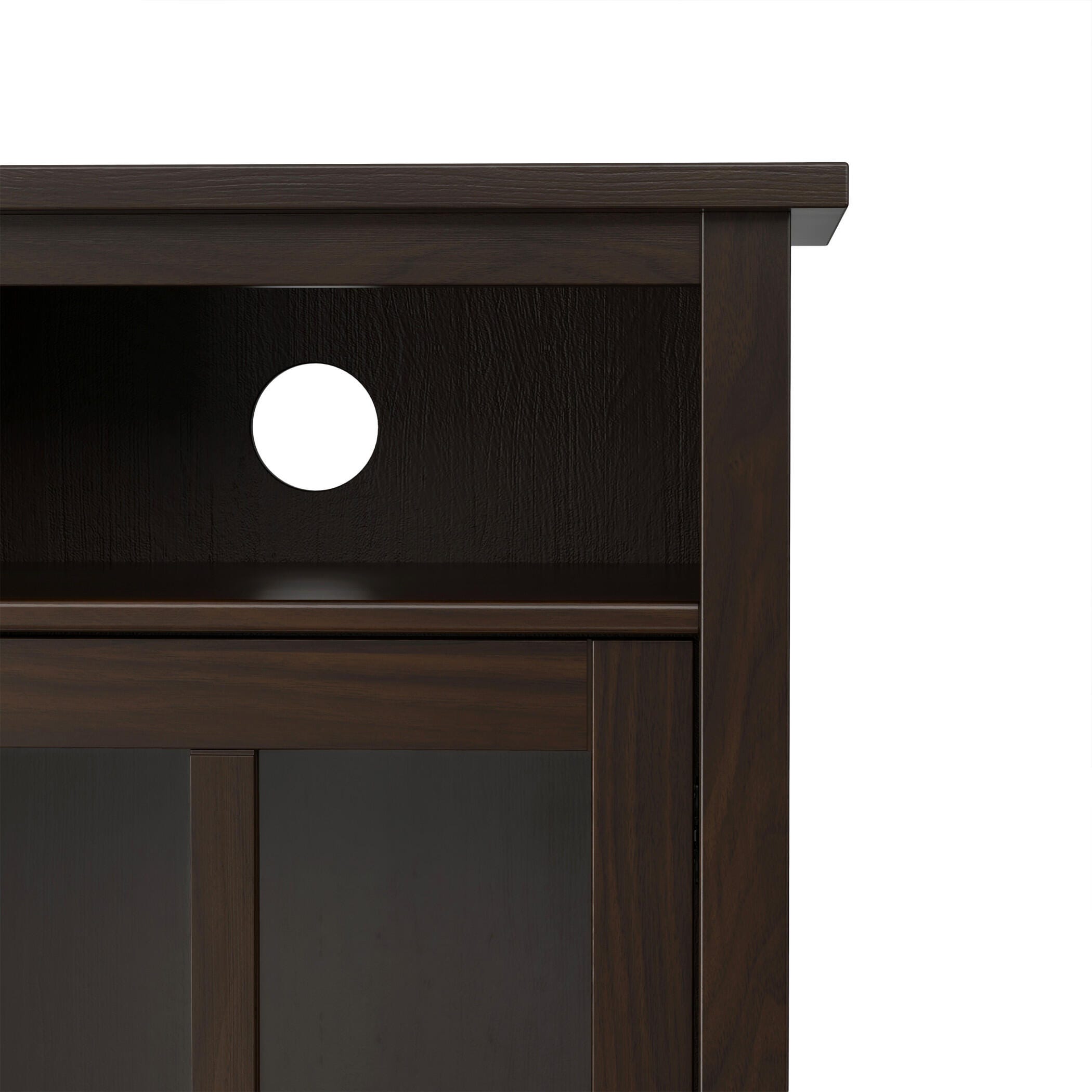 Simpli Home Warm Warm Shaker Medium Storage Media Cabinet, Tobacco Brown, large