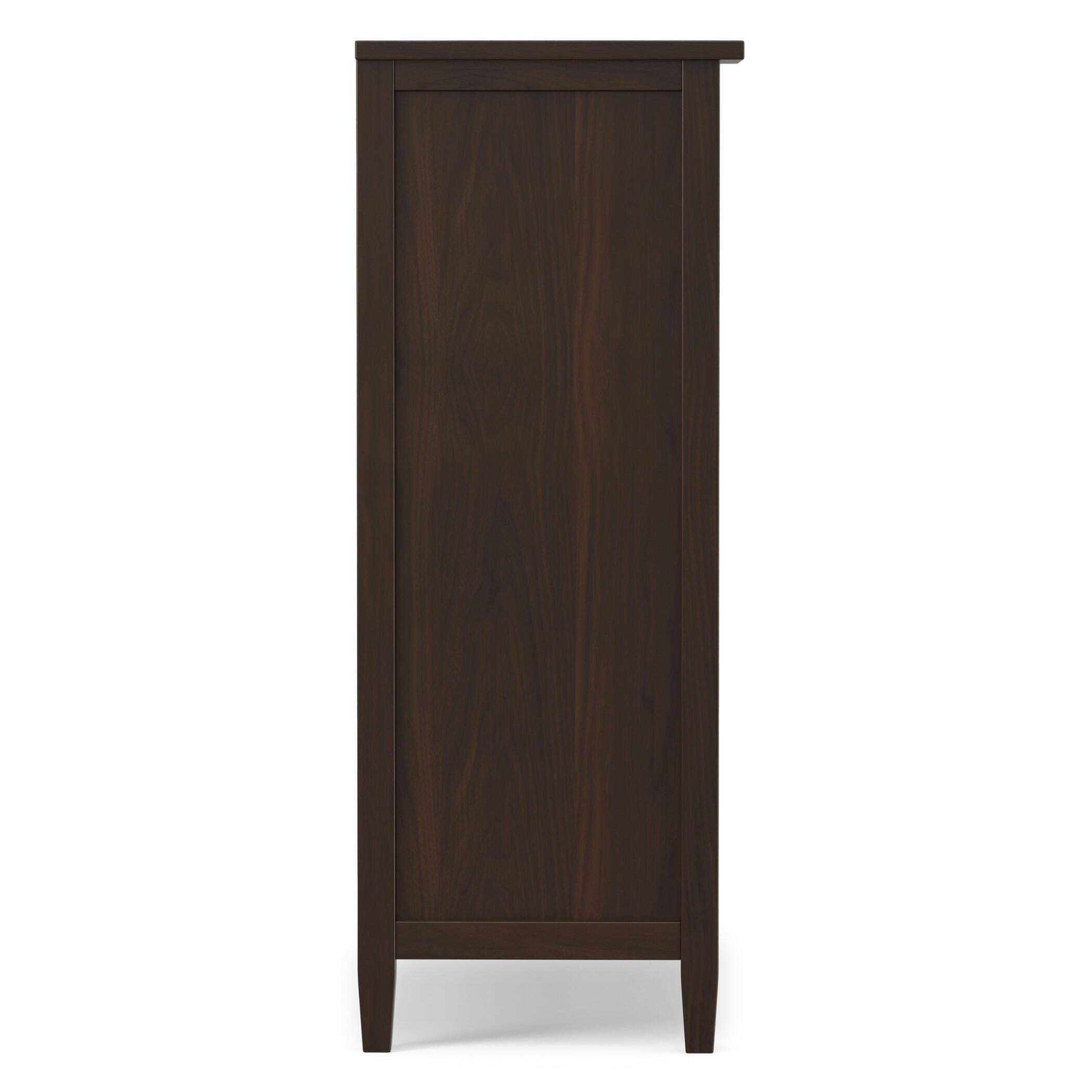 Simpli Home Warm Warm Shaker Medium Storage Media Cabinet, Tobacco Brown, large