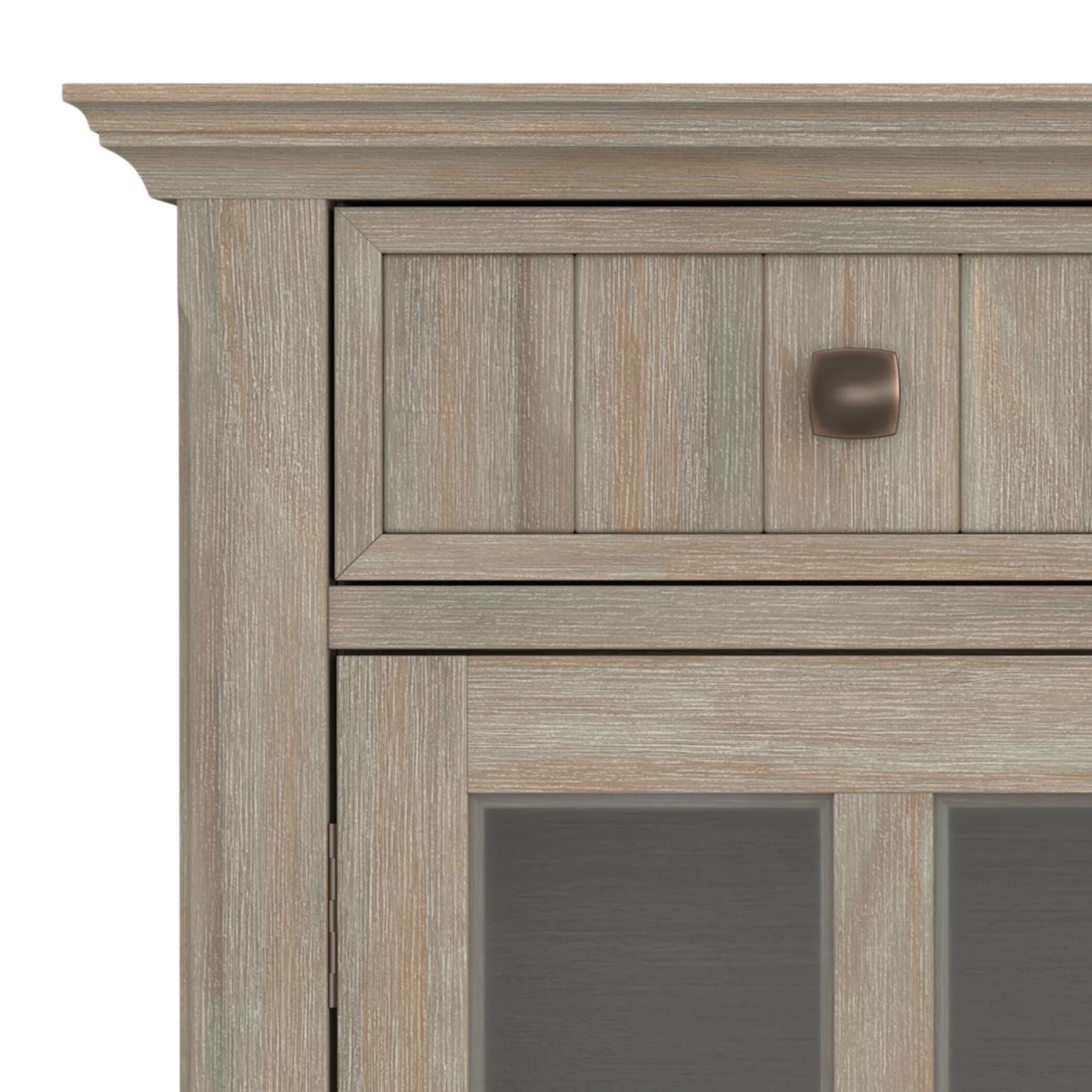 Simpli Home Acadian Acadian Entryway Hallway Storage Cabinet, Distressed Gray, large