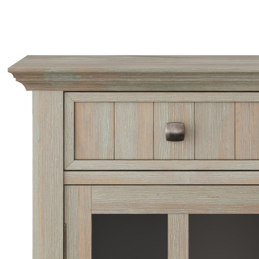 Simpli Home Acadian Entryway Hallway Storage Cabinet, Distressed Gray, large